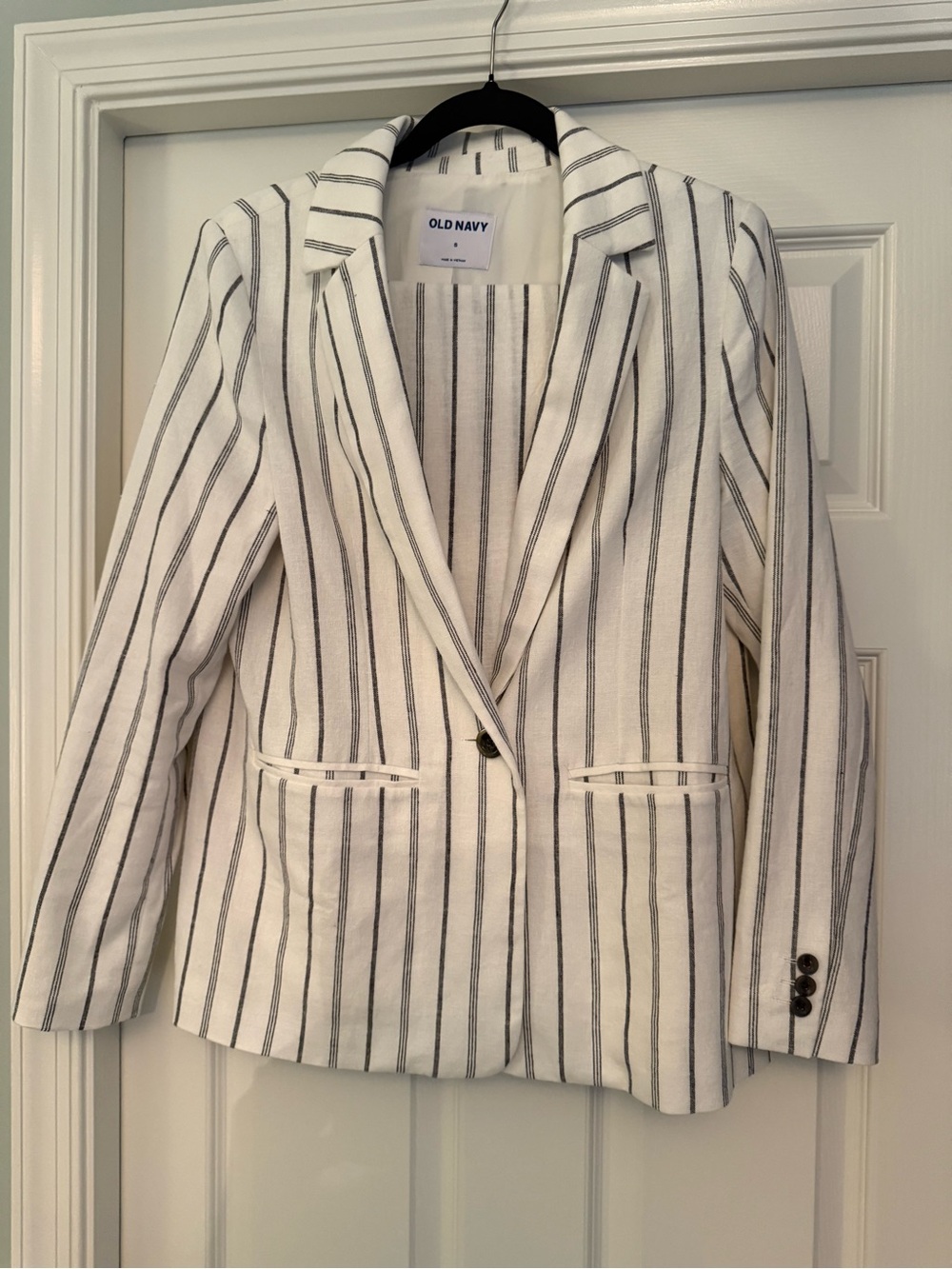 Old Navy White Striped Blazer